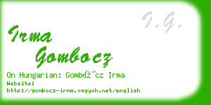 irma gombocz business card